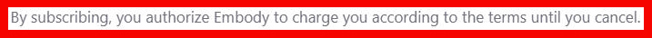 Embody Subscription Clause